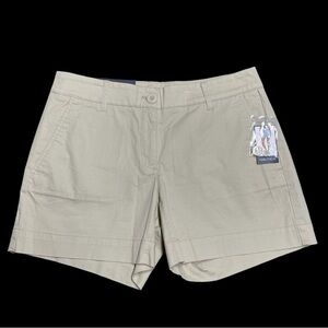 Nautica Women’s Desert Khaki 2 Flat Front 5” Inseam Chino Shorts NWT